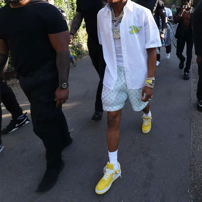Lil Baby outfit in Louis Vuitton and Richard Mille, 2022
