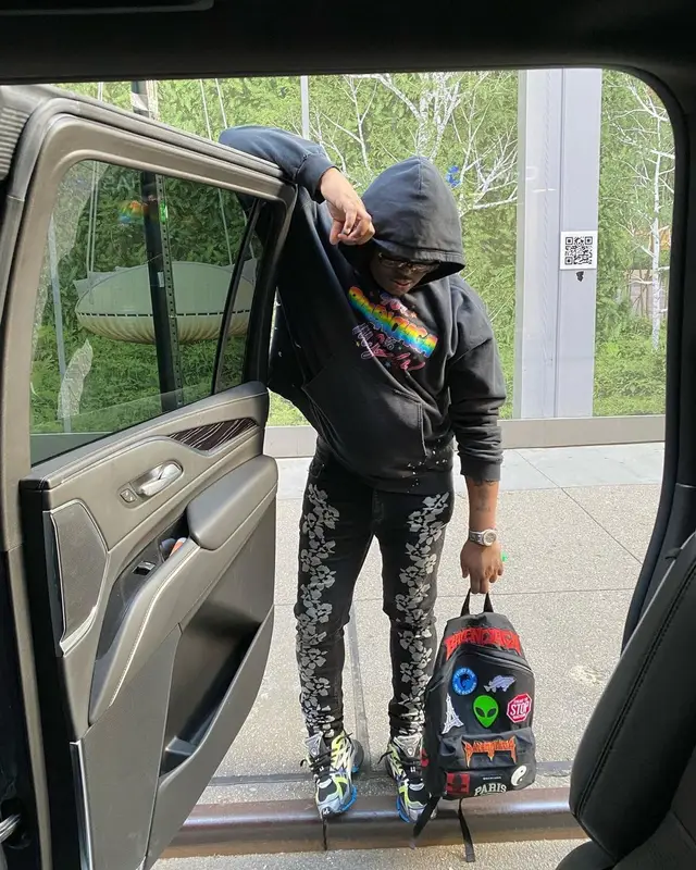 Lucki outfit in Balenciaga and Amiri, 2022