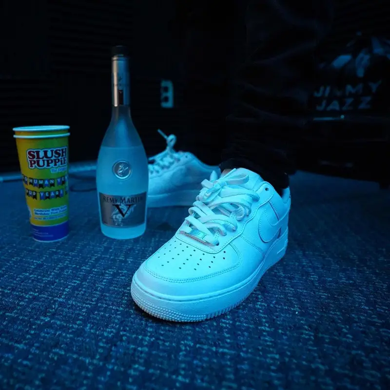 Slim Jesus outfit in Mitchell & Ness, Purple Brand, and Nike, 2021
