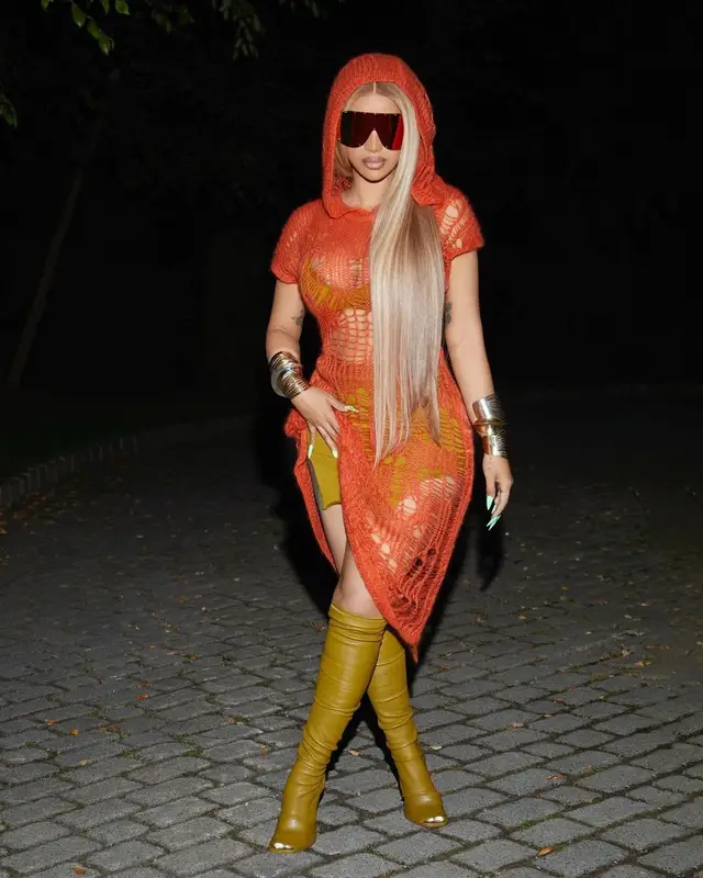 Cardi B outfit in Rick Owens, 2022