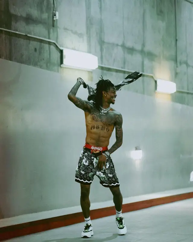 Ja Morant outfit in Amiri and Dior, 2022