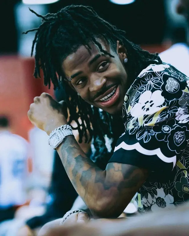 Ja Morant outfit in Amiri and Dior, 2022