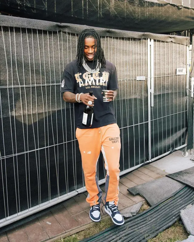 Polo G outfit in Amiri, Gallery Dept., and Jordan, 2022
