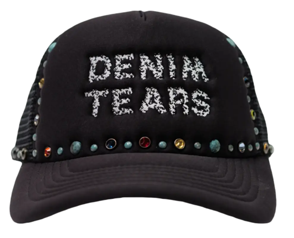 Denim Tears Rhinestone Black Hat | WHAT'S ON THE STAR?