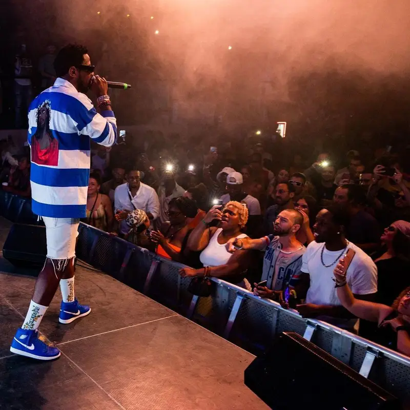 Fabolous outfit in Denim Tears and Nike, 2022