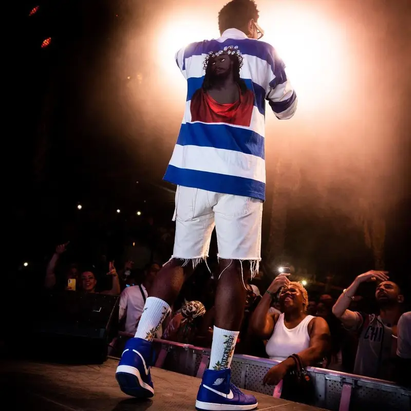 Fabolous outfit in Denim Tears and Nike, 2022