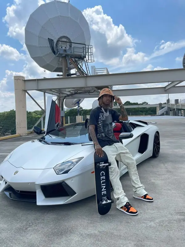 Lil Gnar outfit in Vintage, Goyard, and Marni, 2022