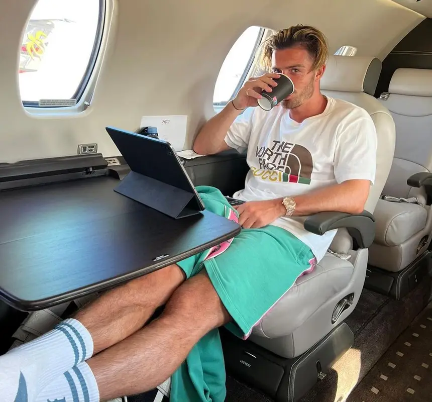 Jack Grealish outfit in The North Face and Gucci, 2022