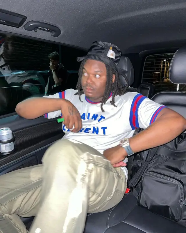 Lucki outfit in Saint Laurent, Lanvin, and Gallery Dept., 2022