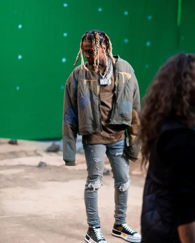 Lil Durk outfit in Who Decides War, Amiri, and Dolce & Gabbana, 2022