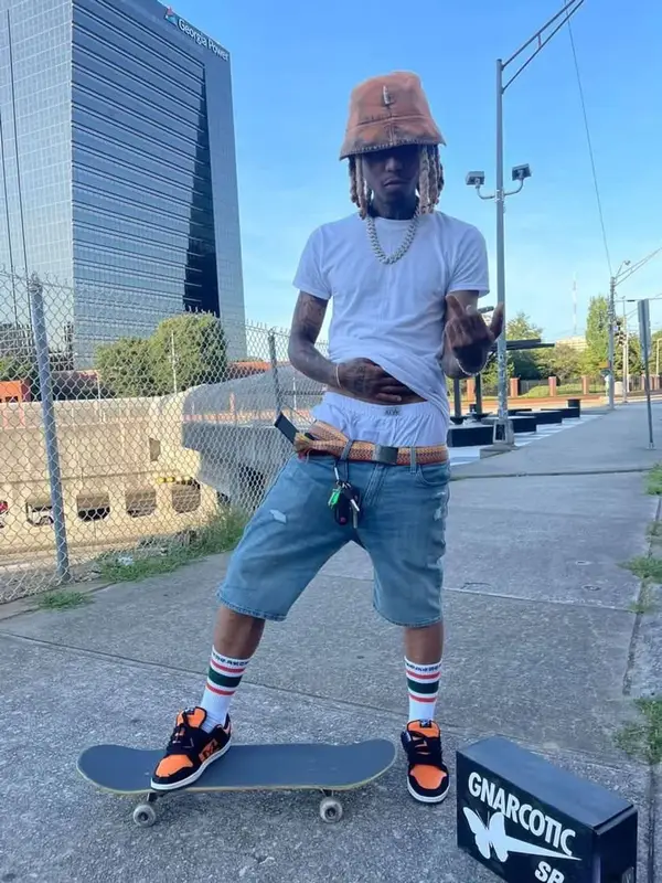 Lil Gnar outfit in Gnarcotic, Lanvin, and Marni, 2022