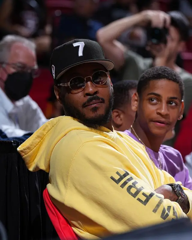 Carmelo Anthony outfit in Gallery Dept., Marni, and Nike, 2022