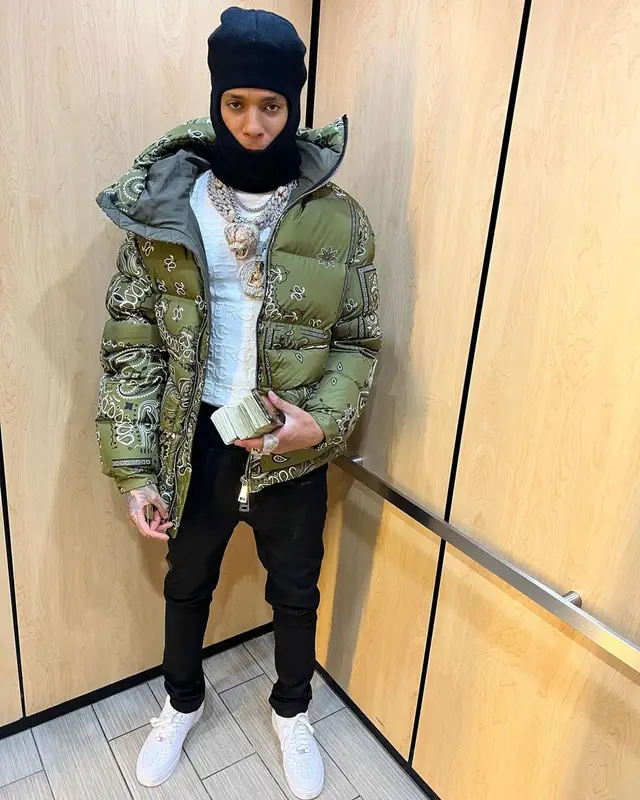 NLE Choppa outfit in Khrisjoy, Dolce & Gabbana, and Nike, 2022