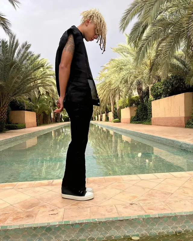 Iann Dior outfit in Rick Owens, 2022