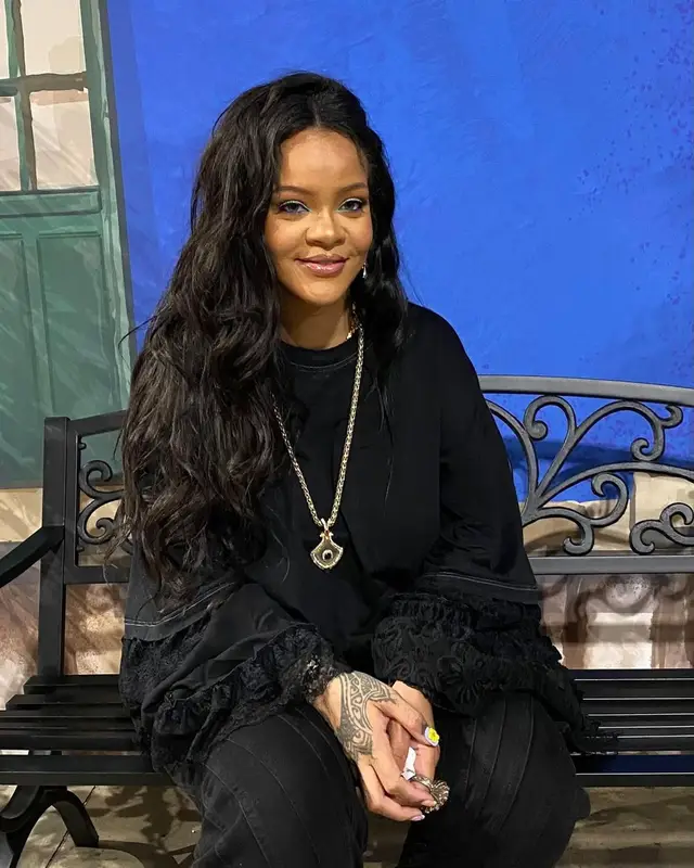 Rihanna outfit in Balenciaga, Mugler, and Adidas, 2022