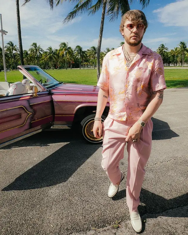 Murda Beatz outfit in Palm Angels and Saint Laurent, 2022