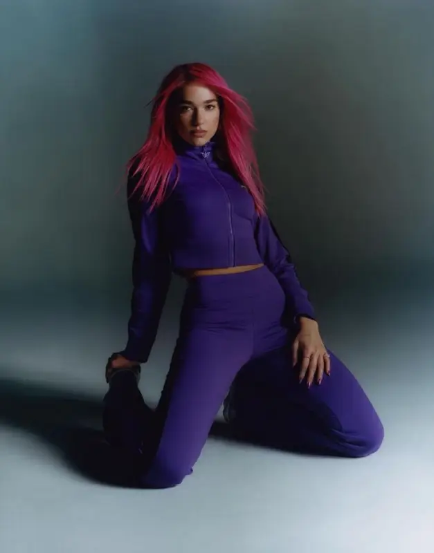 Dua Lipa outfit in Puma and Dua Lipa Merch, 2022