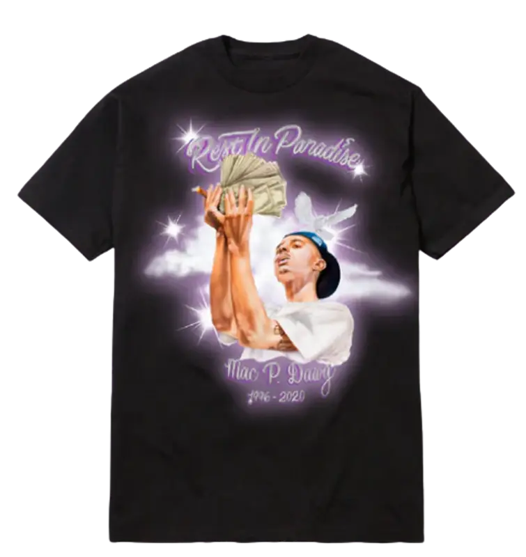 OhGeezy Merch Airbrush Black T-Shirt $18