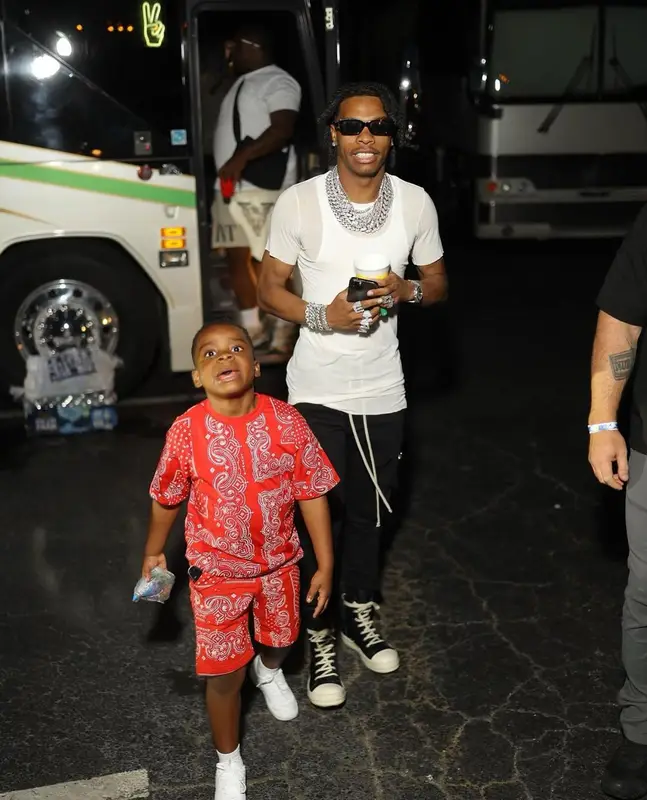 Lil Baby outfit in Rick Owens, 2022