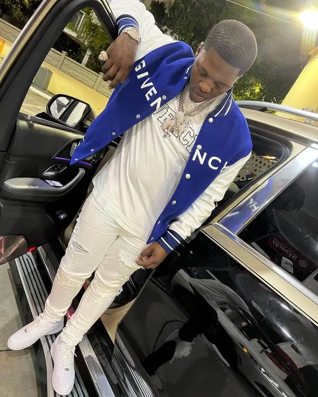 Lil Zay Osama outfit in Givenchy, Amiri, and Nike, 2022