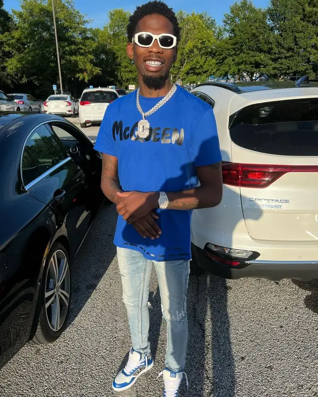 BlocBoy JB outfit in Alexander McQueen, Ksubi, and Versace, 2022