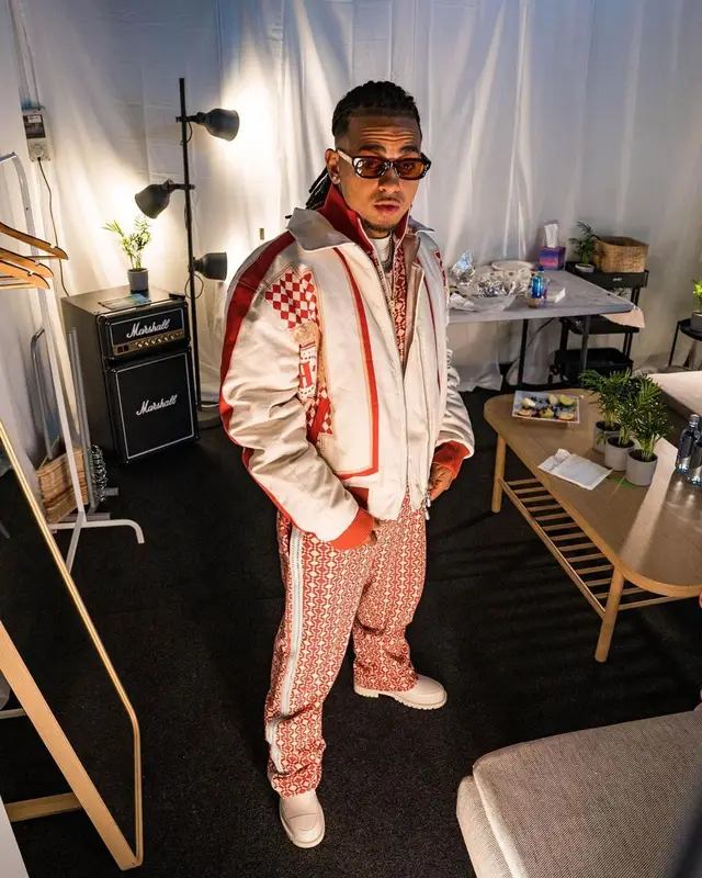 Ozuna outfit in Rhude, CamperLab, and Wales Bonner, 2022