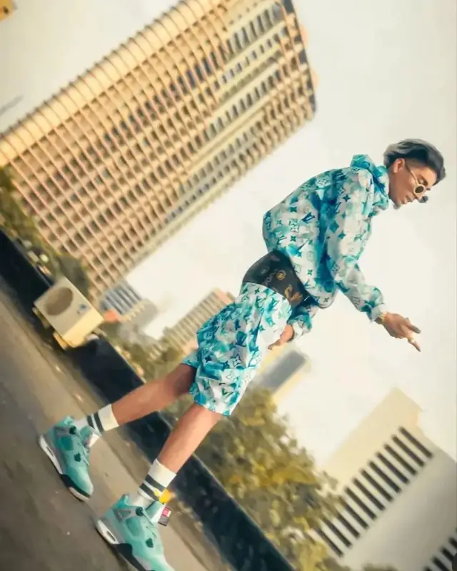 MC Stan outfit in Louis Vuitton and Jordan, 2022
