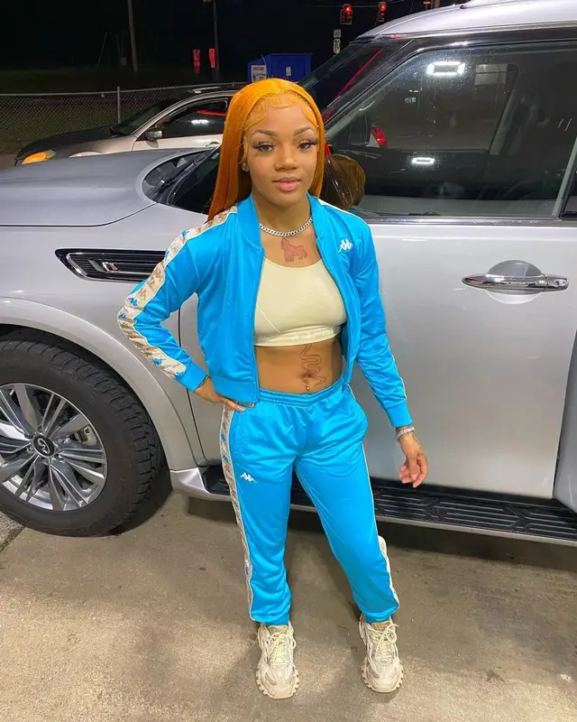 GloRilla outfit in Kappa and Balenciaga, 2022