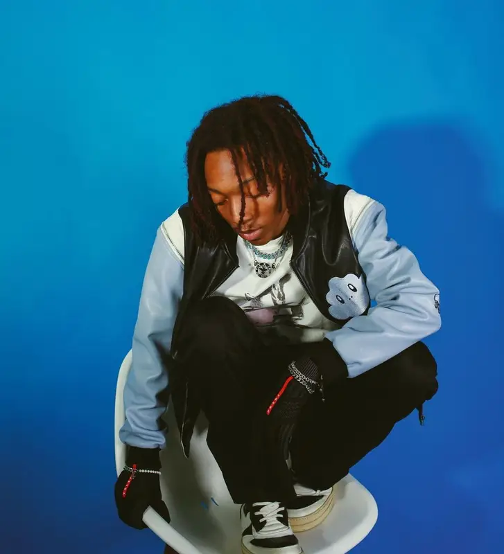 Lil Tecca outfit in Daze In Blue, Rick Owens, and Prada, 2022