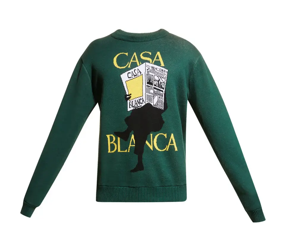 Casablanca Wool Subway Rider Newspaper Sweater In Casa Times $555