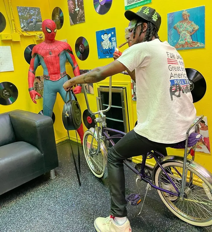 BigBabyGucci outfit in Rhude, Nudie Jeans, and Psychworld, 2022