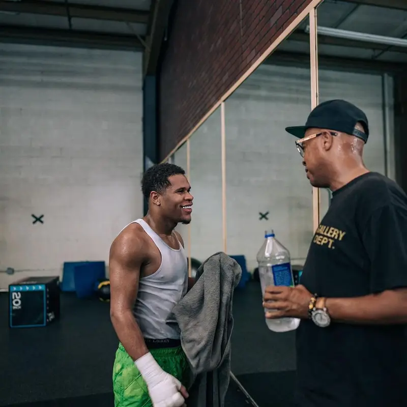 Devin Haney outfit in Barriers, Bottega Veneta, and Gallery Dept., 2022