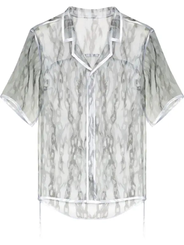 Sulvam Chain Print Sheer Shirt $344