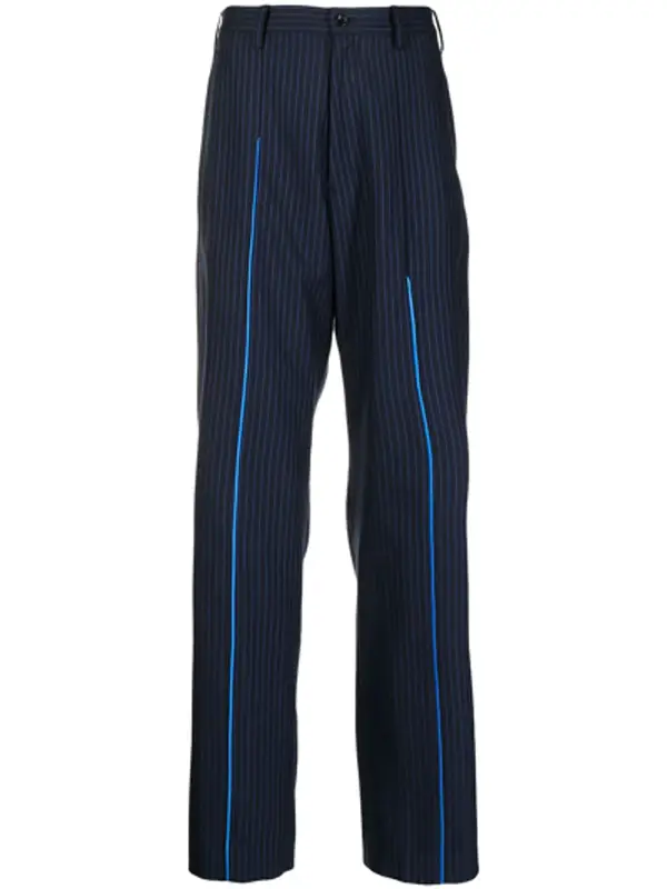 Sulvam Seam Detail Pinstripe Print Tailored Trousers $563