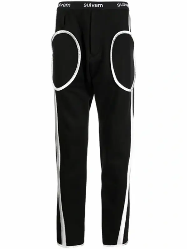 Sulvam Black Circle Double Face Jersey Lounge Pants $725