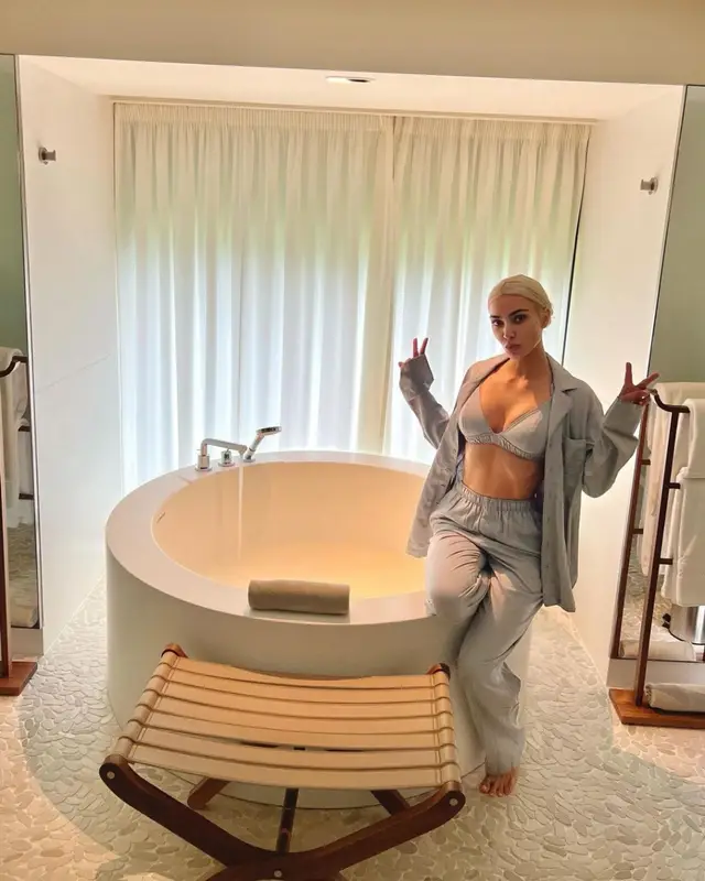Kim Kardashian outfit in Skims, 2022