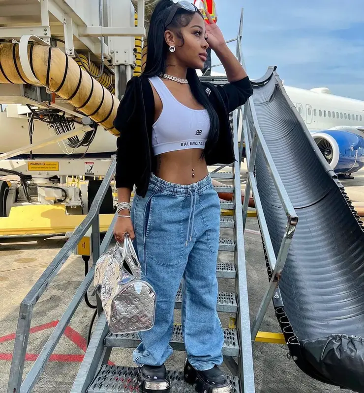 Jayda Wayda outfit in Balenciaga, Diesel, and Louis Vuitton, 2022