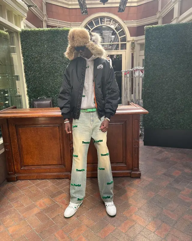 Bol Bol outfit in Louis Vuitton, Aris Tatalovich, and Prada, 2022