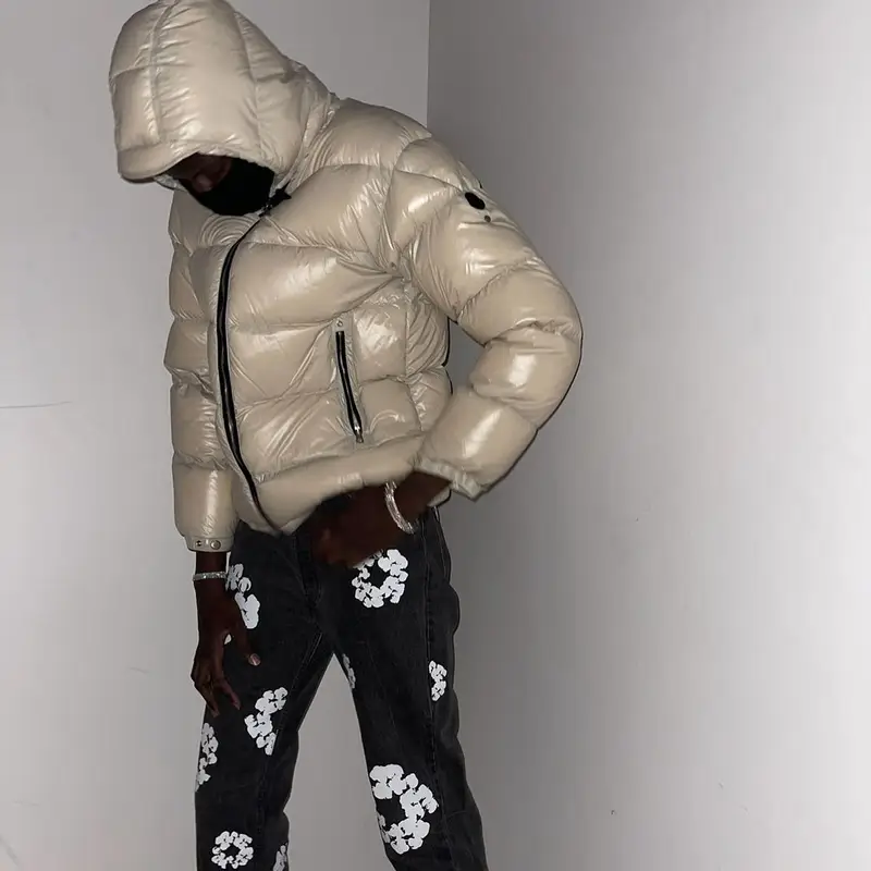 Bol Bol outfit in Moncler, Levi’s, and Alyx, 2021