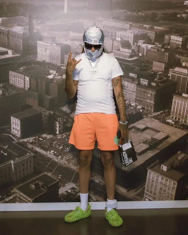 Lil Dude outfit in Eric Emanuel, Gang Affiliation , and Crocs, 2022