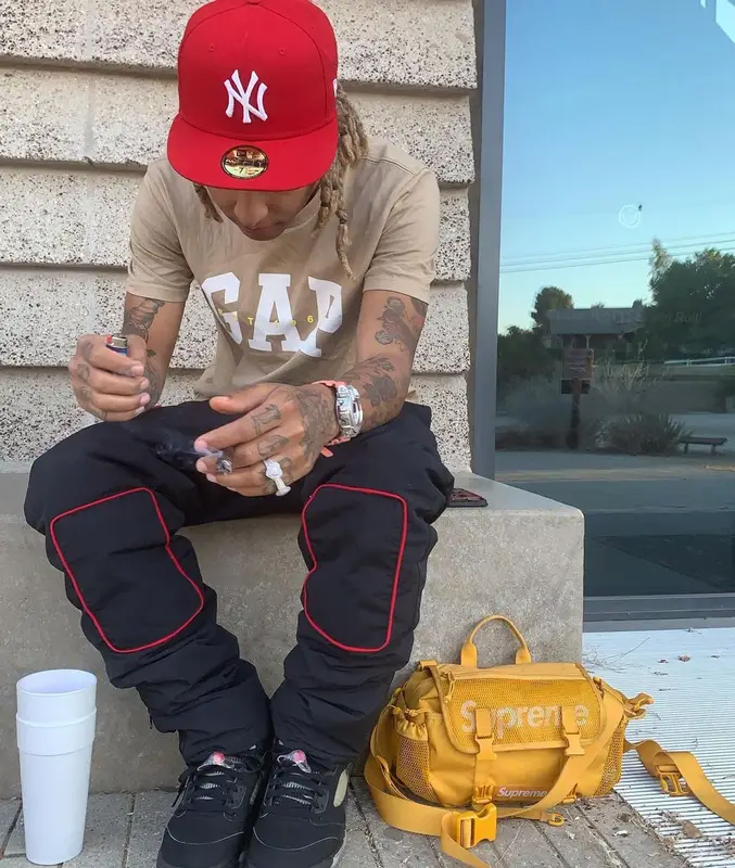 Lil Candy Paint outfit in Jordan, Supreme, and New Era, 2020