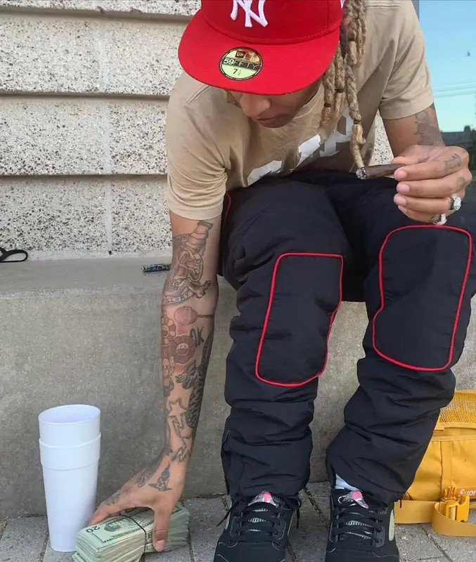 Lil Candy Paint outfit in Jordan, Supreme, and New Era, 2020