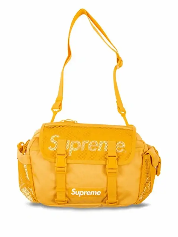 Supreme Logo-patch Waist Bag In Yellow $226