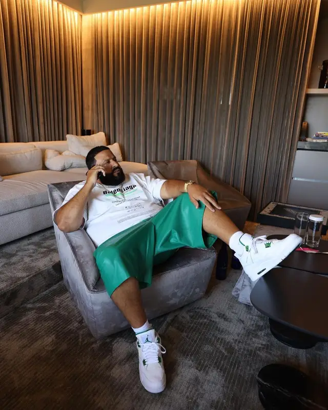 DJ Khaled outfit in Balenciaga, Prada, and Jordan, 2022