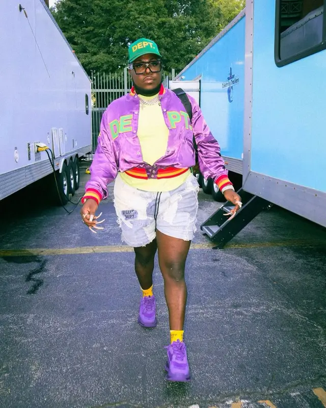 Saucy Santana outfit in Balenciaga, Louis Vuitton, and Gallery Dept., 2022