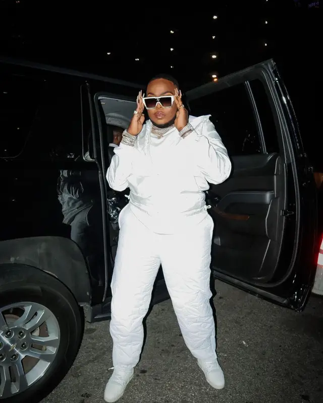 Saucy Santana outfit in Bottega Veneta and Louis Vuitton, 2022