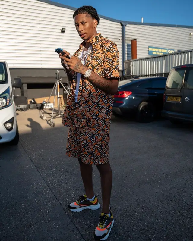 Digga D outfit in Burberry and Dior, 2022