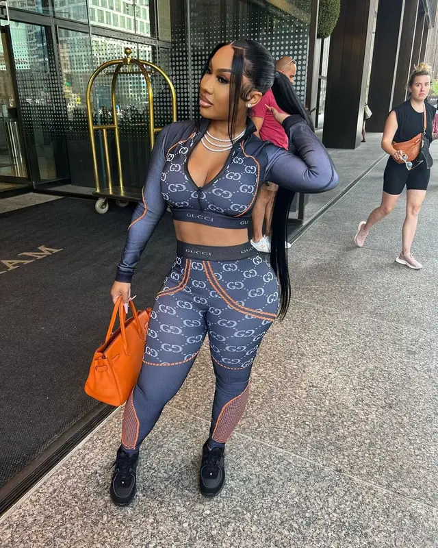 TheRealKyleSister outfit in Gucci, Chanel, and Hermes, 2022