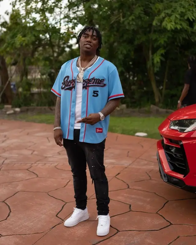 Fredo Bang outfit in Supreme, Amiri, and Nike, 2022