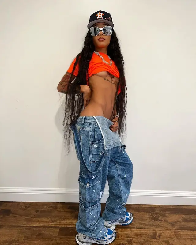 Coi Leray outfit in Balenciaga and New Era, 2022